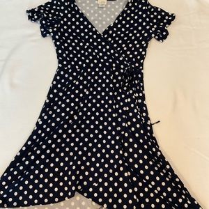 Navy blue polka dot dress
